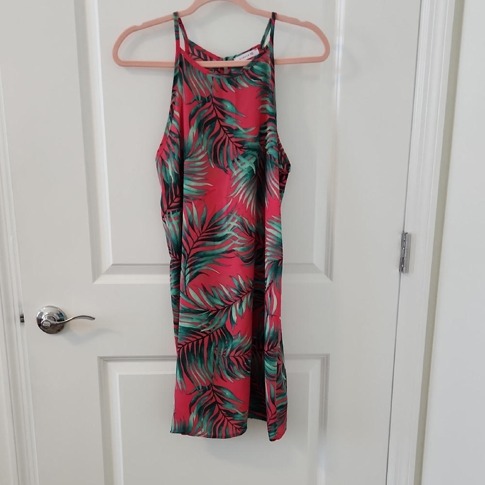 Tropical Leaf Print Dress